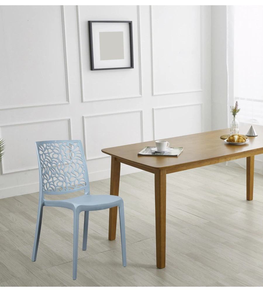 SEDIA DA INTERNO MONOBLOCCO "LONDON" IN RESINA COLOR CEMENTO, 44X56X83,5 CM